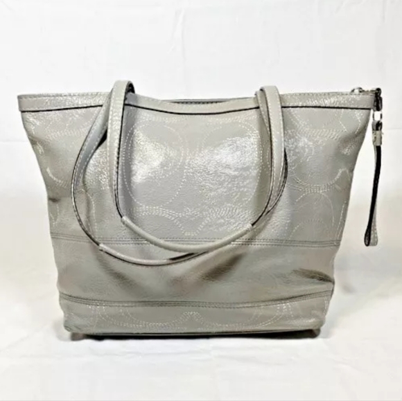 Auth Coach Signature Shoulder Bag Patent Leather F15142 - Picture 6 of 8